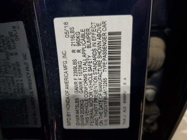 1HGCV1F96JA172265 Honda Accord Touring