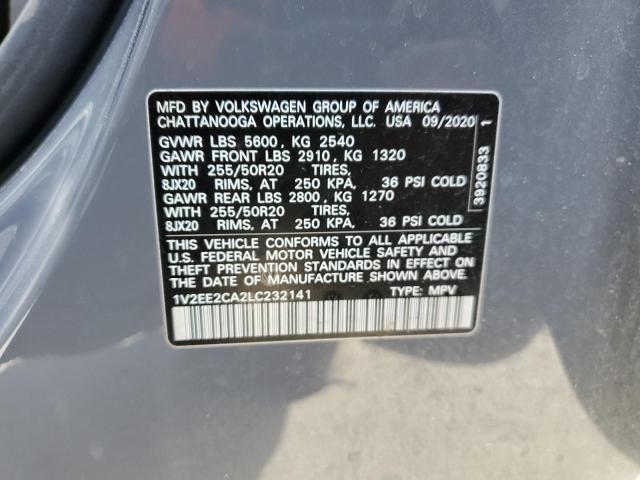 1V2EE2CA2LC232141 Volkswagen Atlas Cross Sport Sel