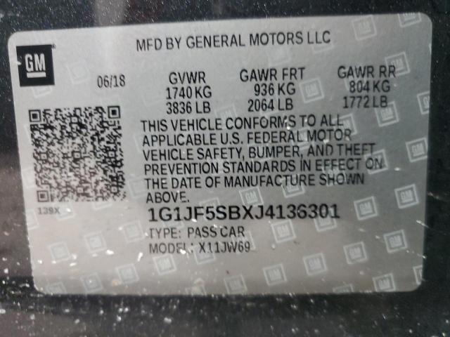 1G1JF5SBXJ4136301 Chevrolet Sonic Premier