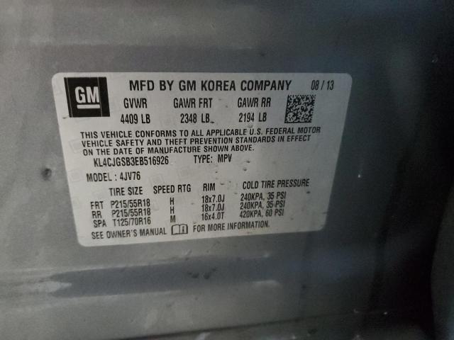 KL4CJGSB3EB516926 Buick Encore
