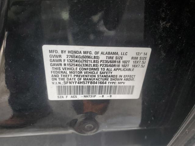 5FNYF4H57FB041664 Honda PILOT EXL