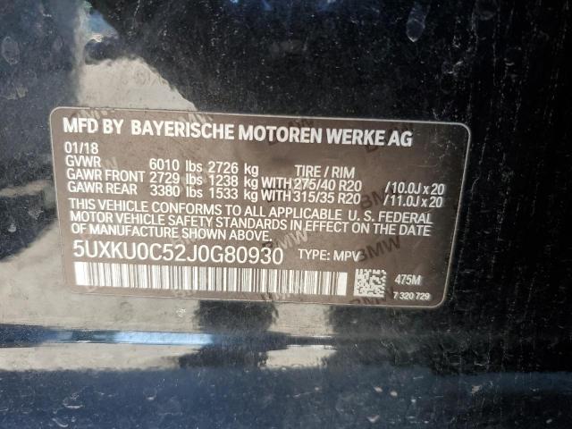 5UXKU0C52J0G80930 BMW X6 Sdrive35i