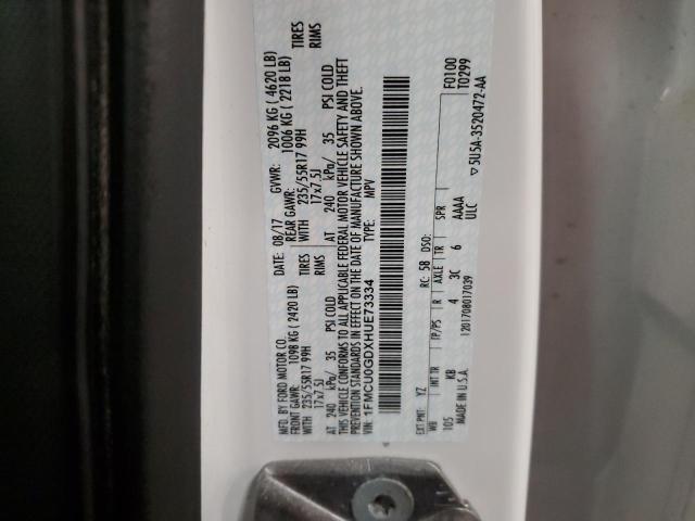1FMCU0GDXHUE73334 Ford ESCAPE SE