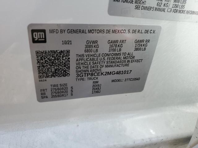 3GTP8CEK2MG481017 GMC Sierra C1500 Elevation