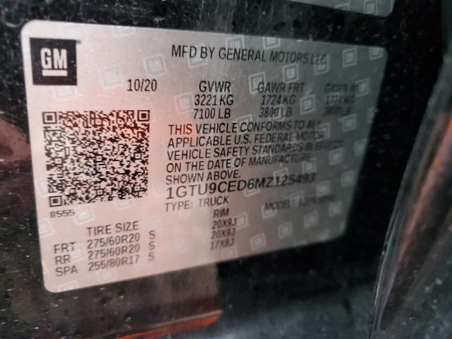 1GTU9CED6MZ125493 GMC Sierra K1500 Elevation