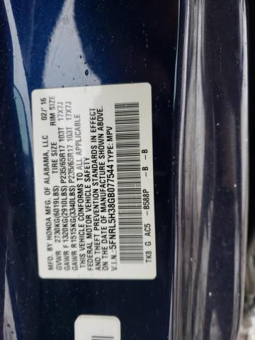 5FNRL5H38GB077544 Honda ODYSSEY SE