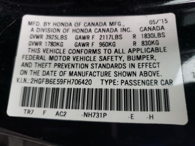 2HGFB6E59FH706420 Honda CIVIC SI