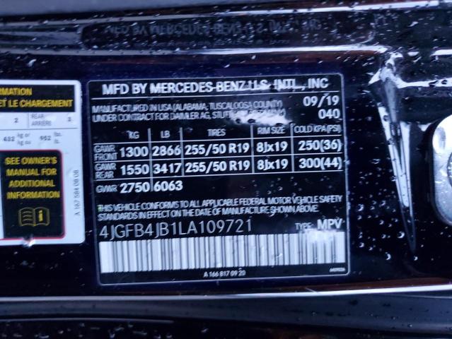 4JGFB4JB1LA109721 Mercedes-Benz GLE 350