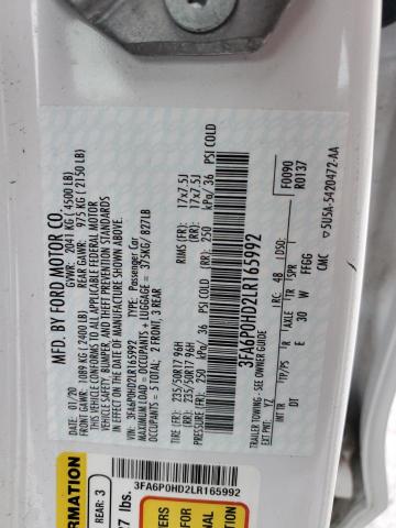 3FA6P0HD2LR165992 Ford FUSION SE