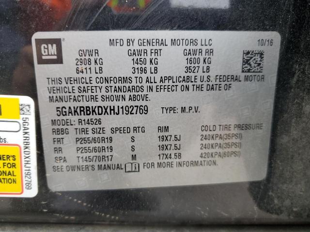 5GAKRBKDXHJ192769 Buick Enclave