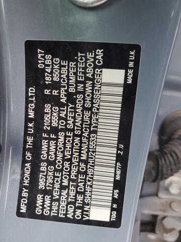 SHHFK7H97HU215533 Honda Civic Sport Touring