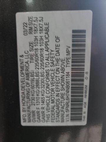 5FNRL6H74NB061184 Honda ODYSSEY EXL