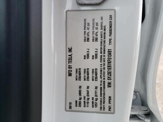 5YJ3E1EB7KF513491 Tesla MODEL 3