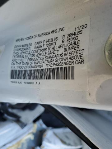 1HGCV3F90MA001186 Honda Accord Touring Hybrid