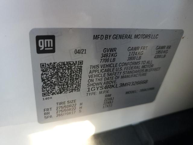 1GYS4RKL3MR326668 Cadillac Escalade Esv Sport Platinum