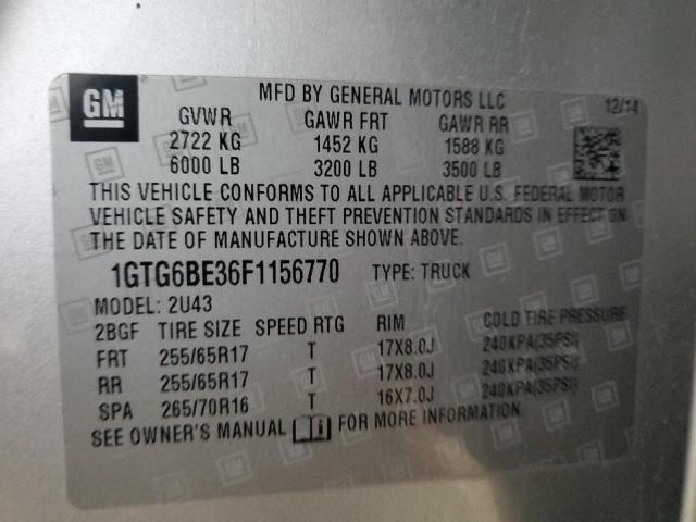 1GTG6BE36F1156770 GMC CANYON SLE