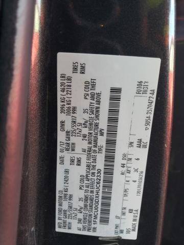 1FMCU0GDXHUC62330 Ford ESCAPE SE