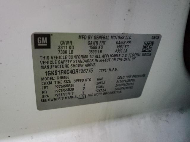 1GKS1FKC4GR126775 GMC Yukon Xl C1500 Sle