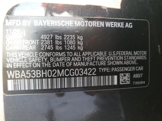 WBA53BH02MCG03422 BMW 530 I