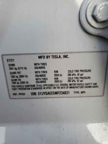 5YJYGAEE5MF234831 Tesla Model Y