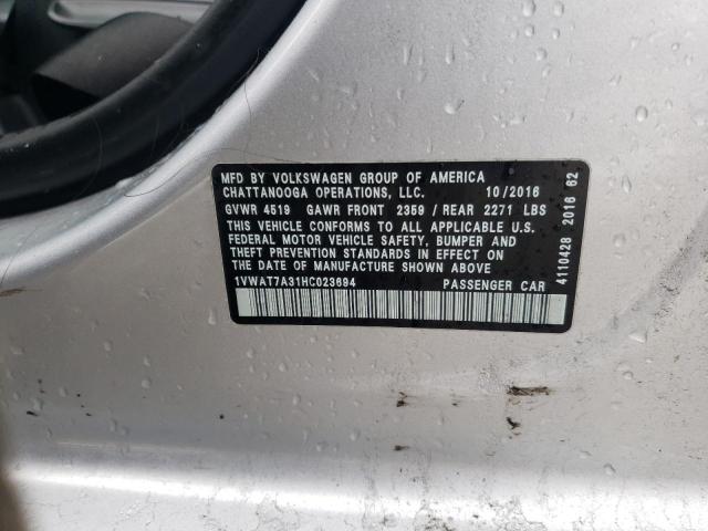 1VWAT7A31HC023694 Volkswagen PASSAT S