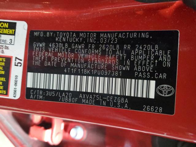 4T1F11BK1PU097381 Toyota CAMRY XLE