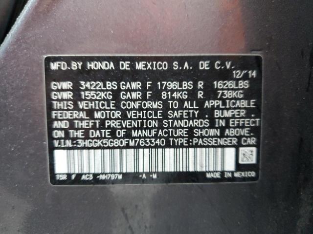 3HGGK5G80FM763340 Honda FIT EX