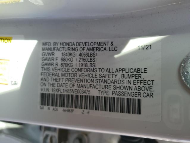 19XFL1H85NE003475 Honda Civic Sport Touring