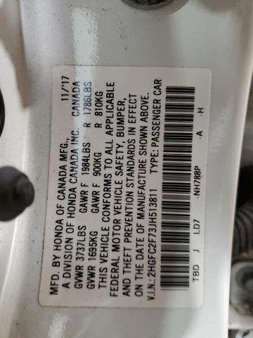 2HGFC2F73JH513811 Honda CIVIC EX