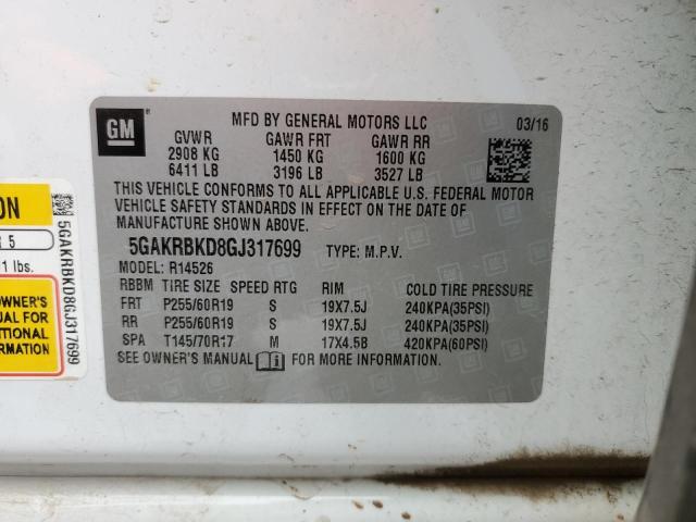 5GAKRBKD8GJ317699 Buick Enclave