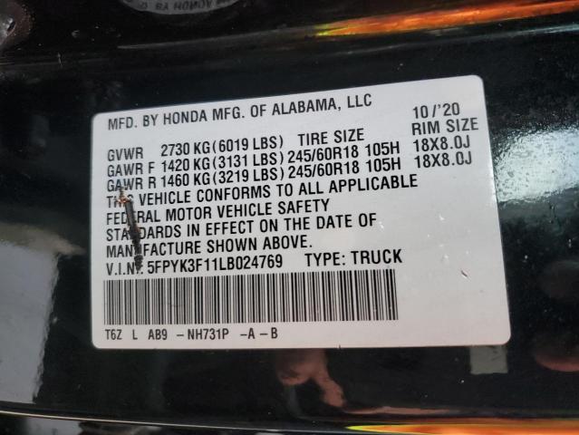 5FPYK3F11LB024769 Honda Ridgeline Sport