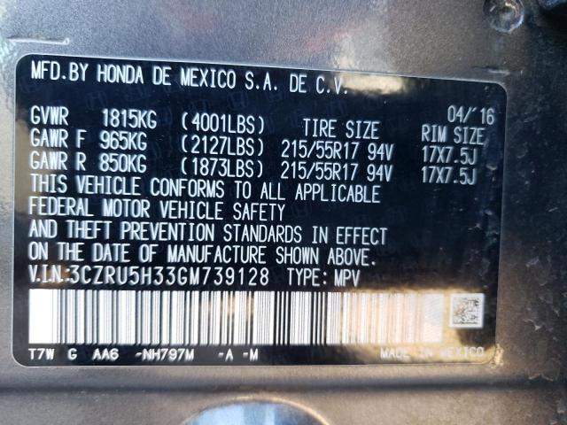 3CZRU5H33GM739128 Honda HR-V LX