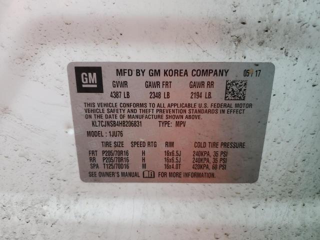 KL7CJNSB4HB206831 Chevrolet TRAX LS
