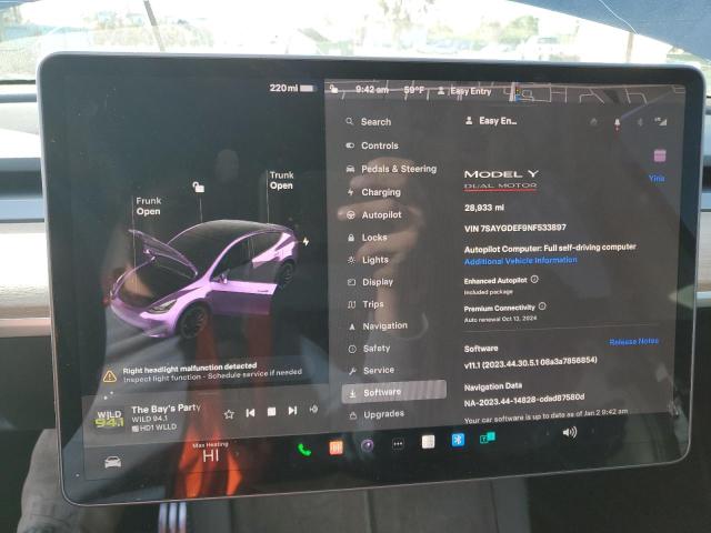 7SAYGDEF9NF533897 Tesla Model Y