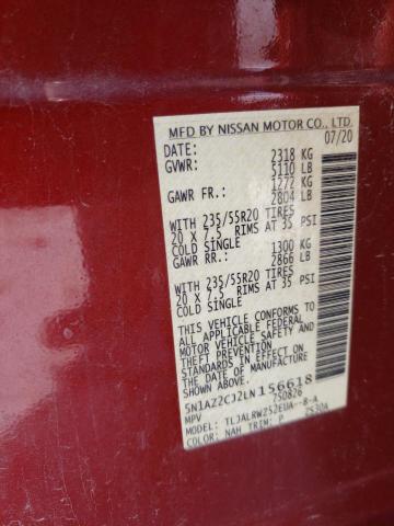 5N1AZ2CJ2LN156618 Nissan MURANO SL