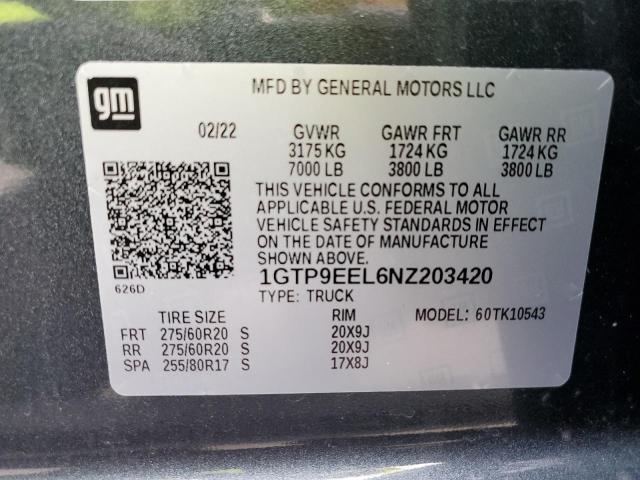 1GTP9EEL6NZ203420 GMC Sierra Limited K1500 At4