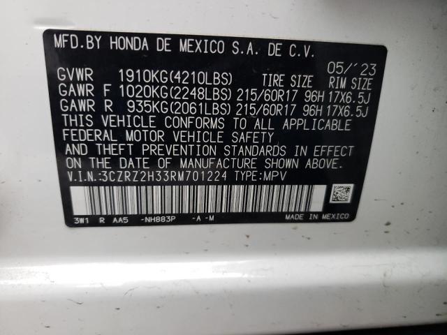 3CZRZ2H33RM701224 Honda HR-V LX