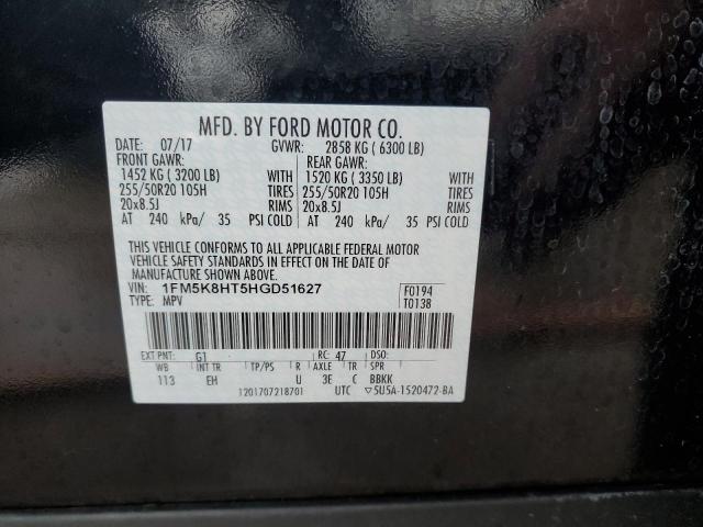 1FM5K8HT5HGD51627 Ford Explorer Platinum
