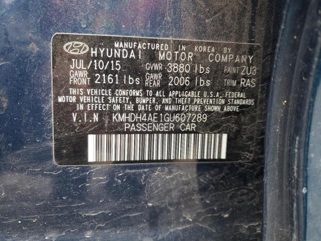KMHDH4AE1GU607289 Hyundai ELANTRA SE