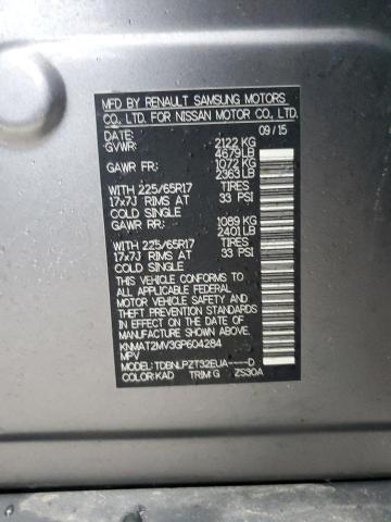 KNMAT2MV3GP604284 Nissan ROGUE S