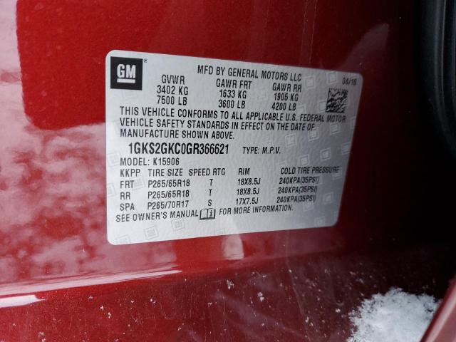 1GKS2GKC0GR366621 GMC Yukon Xl K1500 Slt