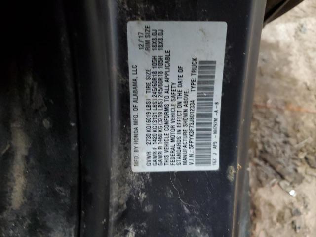 5FPYK3F73JB012334 Honda Ridgeline Rtl