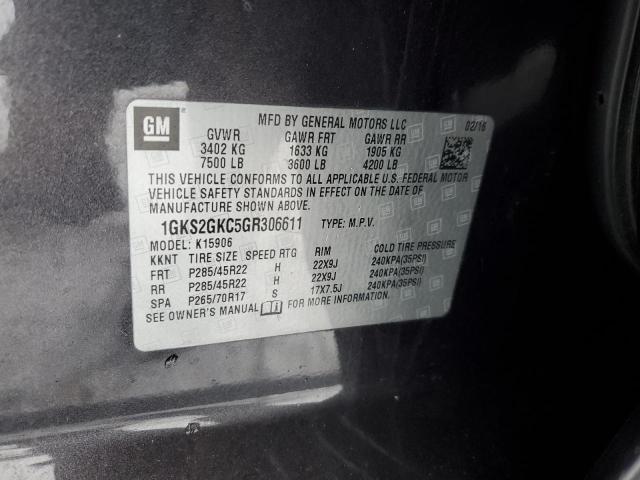 1GKS2GKC5GR306611 GMC Yukon Xl K1500 Slt