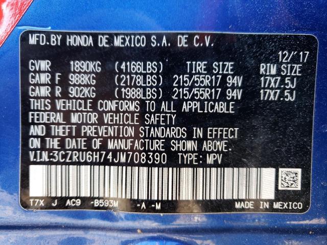 3CZRU6H74JM708390 Honda Hr-v Exl