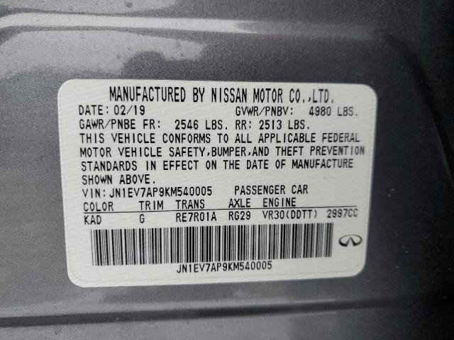 JN1EV7AP9KM540005 Infiniti Q50 LUXE