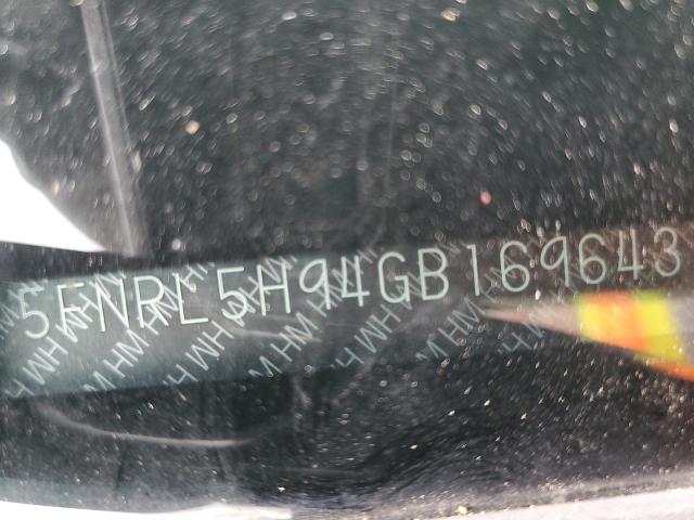 5FNRL5H94GB169643 Honda Odyssey Touring