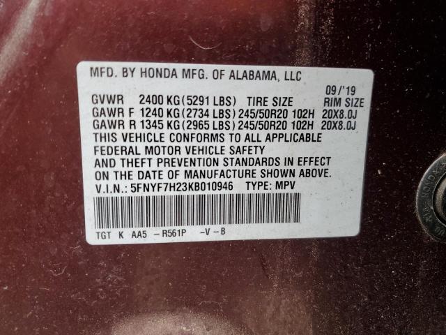 5FNYF7H23KB010946 Honda Passport Sport