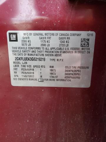 2GKFLUEK3G6219219 GMC Terrain Slt