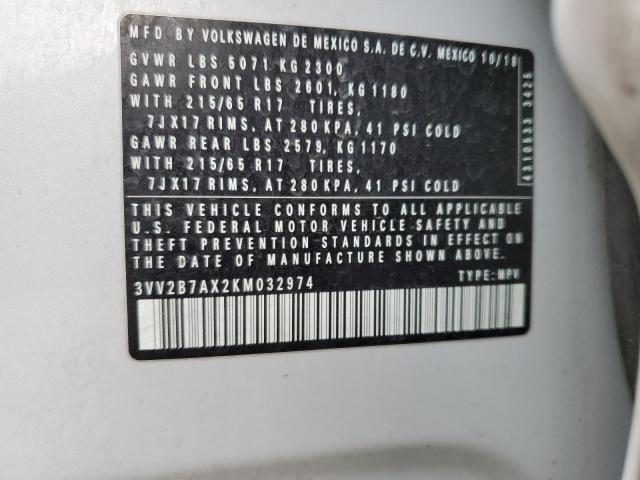 3VV2B7AX2KM032974 Volkswagen TIGUAN SE