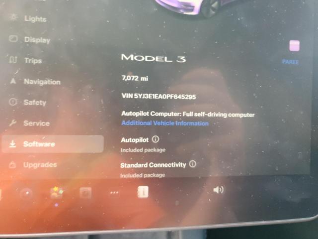 5YJ3E1EA0PF645295 Tesla MODEL 3